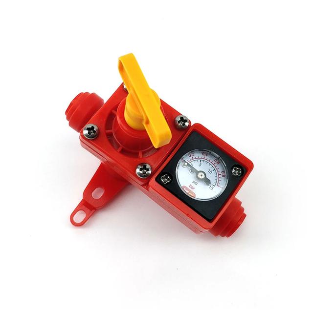 DUOTIGHT BLOWTIE 2 DIAPHRAGM SPUNDING VALVE WITH GAUGE - 5/16" (8MM) (0-15 PSI)