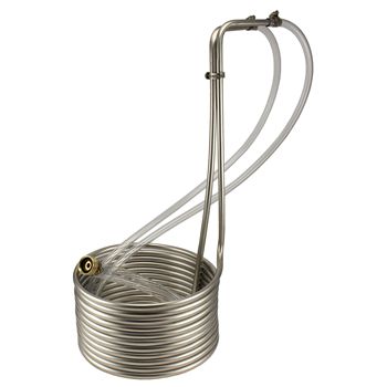 Pit Viper Stainless Steel Immersion Wort Chiller - 25' x 1/2" with Vinyl Tubing